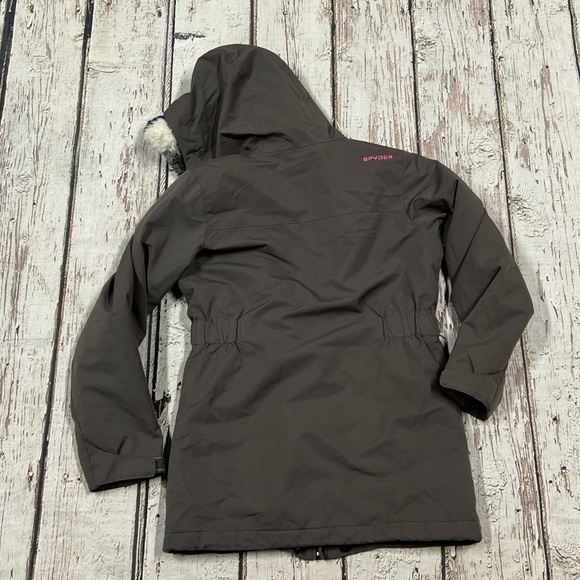 Kids Girls Spyder Ski Skiing Snowboarding Hooded Jacket Size XL - Picture 8 of 10